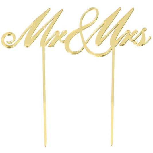 CAKE TOPPER GOLD MR AND MRS