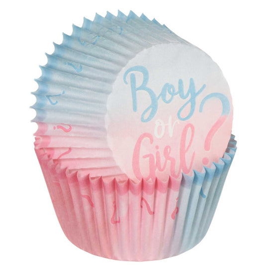 GENDER REVEAL BOY OR GIRL BAKING CUPS - PACK OF 75