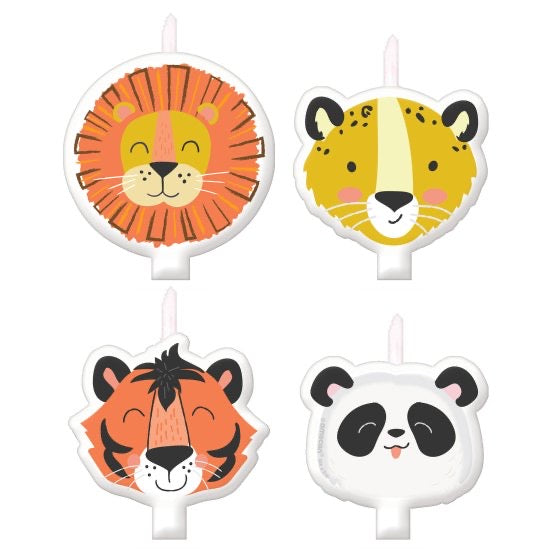 GET WILD JUNGLE ANIMALS CANDLE SET - PACK OF 4