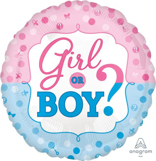 BABY SHOWER GENDER REVEAL FOIL BALLOON - 43CM