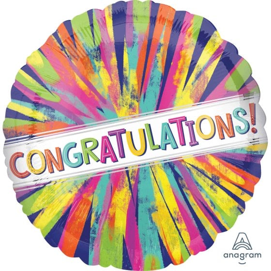 PAINTERLY BURST CONGRATULATIONS FOIL BALLOON - 43CM