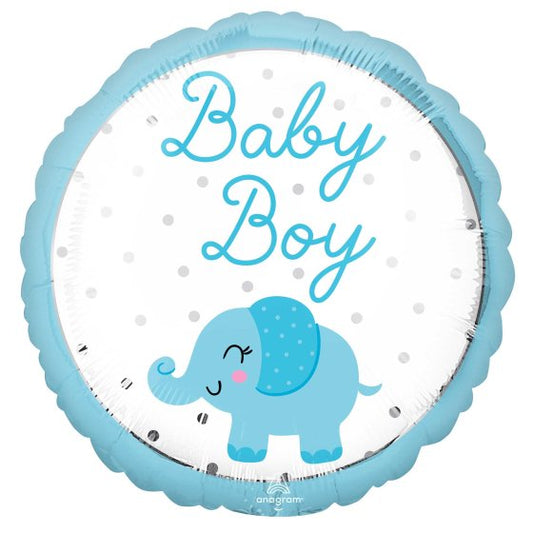 BABY SHOWER BABY BOY ELEPHANT FOIL BALLOON - 43CM