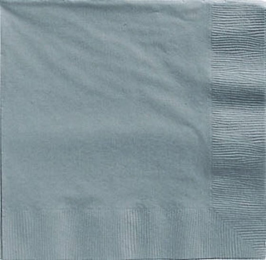 SILVER BEVERAGE NAPKINS - PACK OF 20