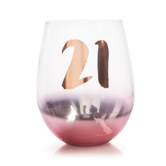 21ST BIRTHDAY TALLULAH BLUSH STEMLESS GLASS
