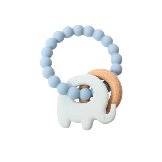 ELEPHANT SILICONE TEETHER - BABY BLUE