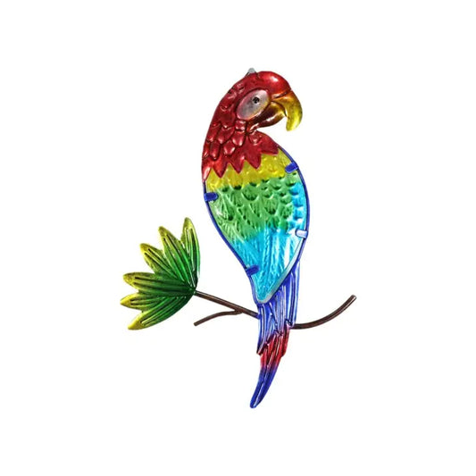 METAL RAINBOW PARROT WALL ART - 28CM
