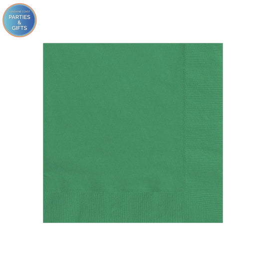 EMERALD GREEN BEVERAGE NAPKINS - PACK OF 20