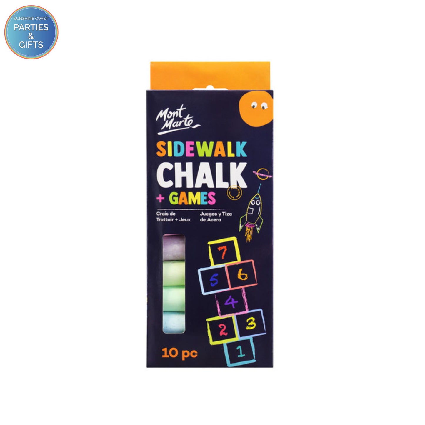 MONT MARTE SIDEWALK CHALK AND GAMES - 10 PACK