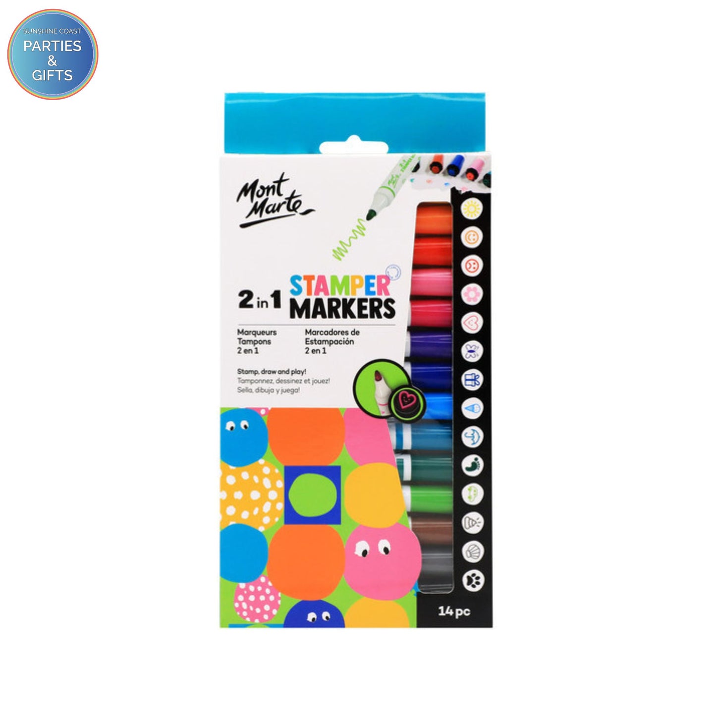 MONT MARTE 2 IN 1 STAMPER MARKERS - 14 PACK