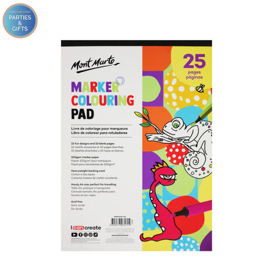 MONT MARTE MARKER COLOURING PAD A4 - 25 SHEETS