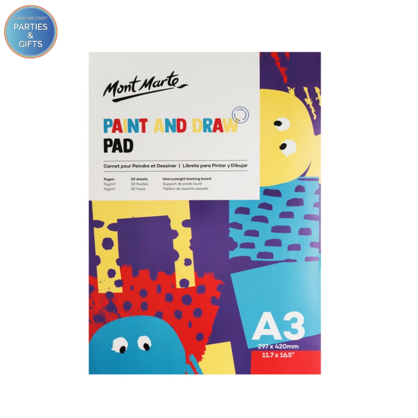 MONT MARTE PAINT & DRAW PAD A3 - 30 SHEETS