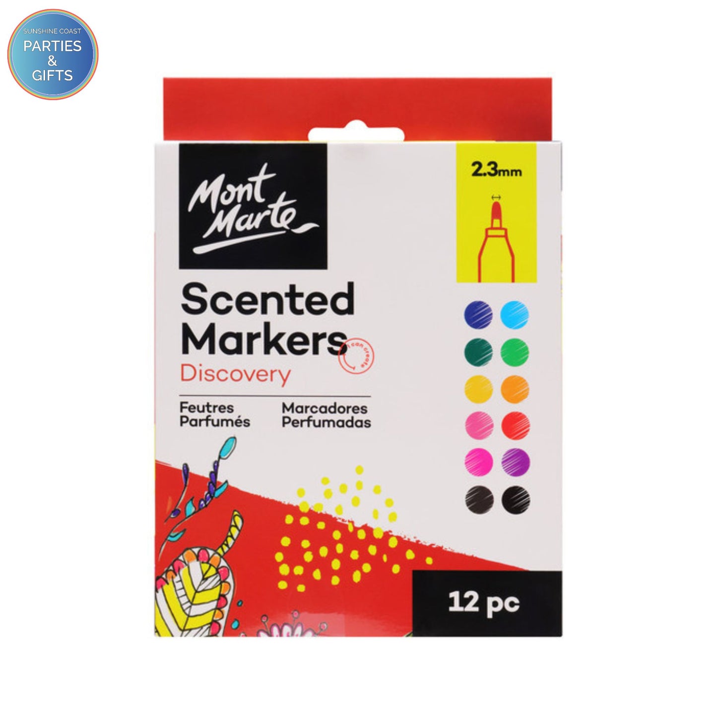 MONT MARTE SCENTED MARKERS - 12 PACK