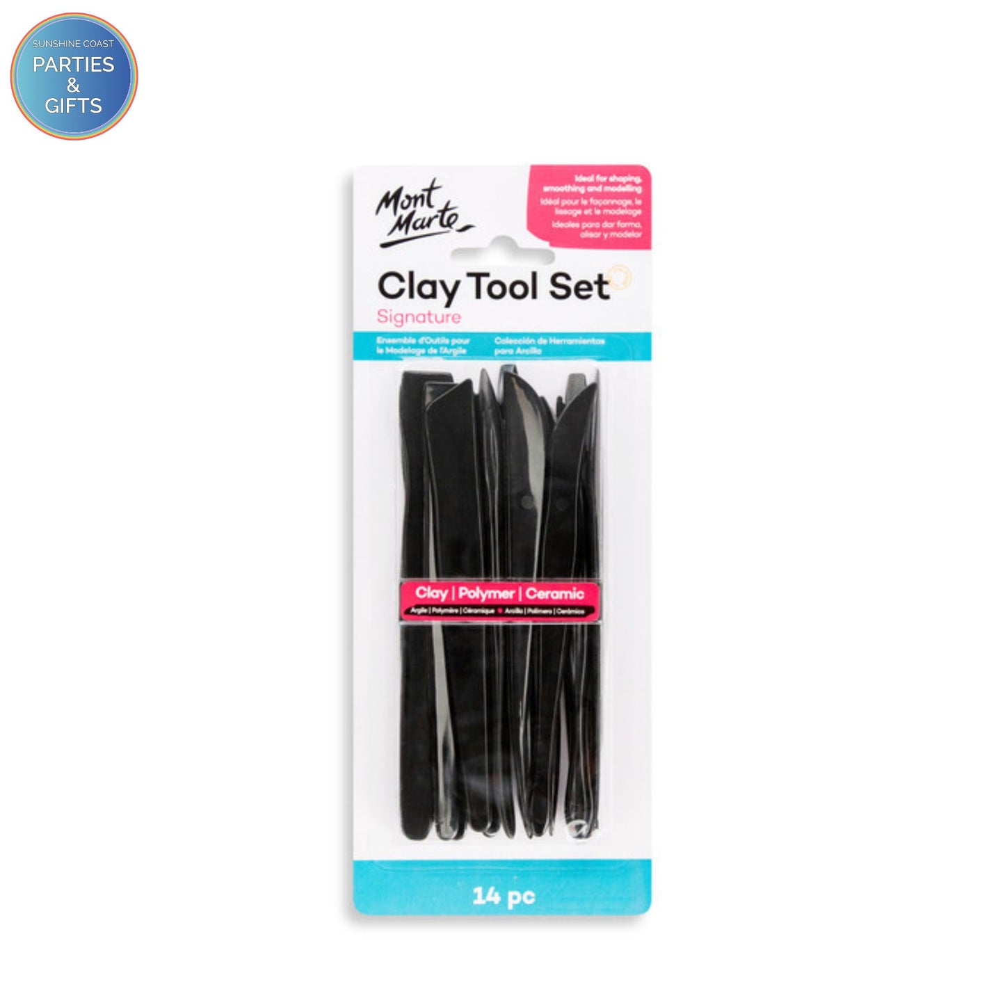 MONT MARTE PLASTIC CLAY TOOL SET - 14 PACK