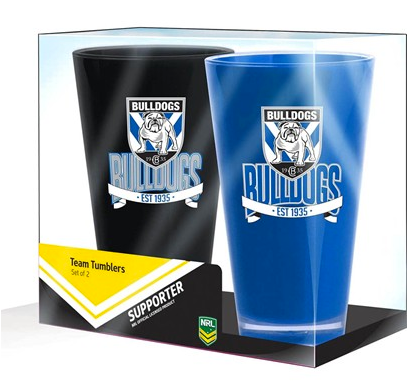 NRL CANTERBURY BULLDOGS ACRYLIC CUP SET - PACK OF 2