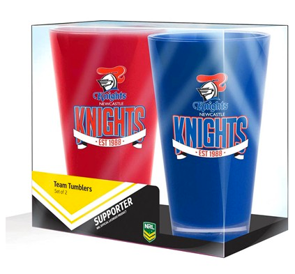 NRL NEWCASTLE KNIGHTS ACRYLIC CUP SET - PACK OF 2