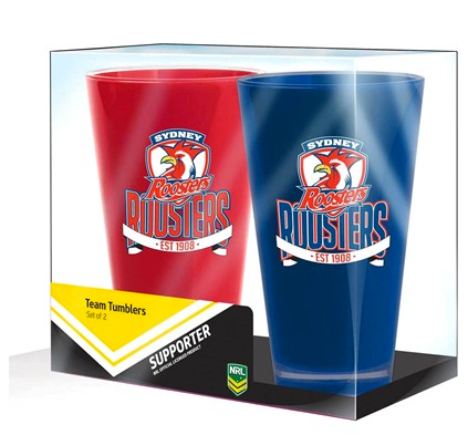 NRL SYDNEY ROOSTERS ACRYLIC CUP SET - PACK OF 2