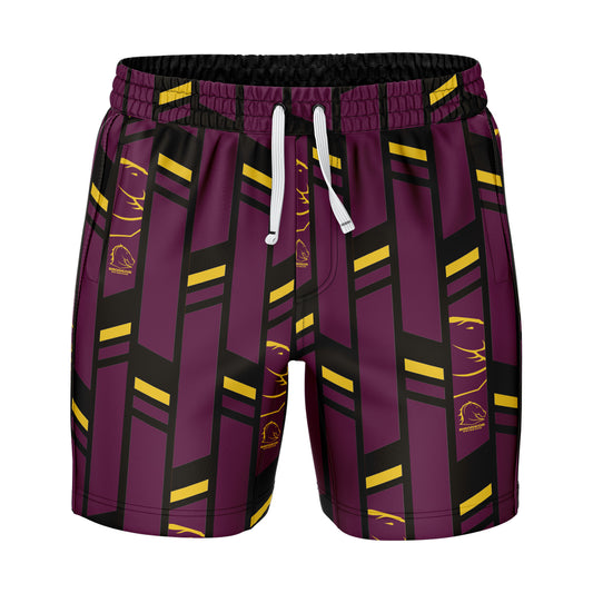 NRL RIVIERA VOLLEY SWIM SHORTS - BRISBANE BRONCOS
