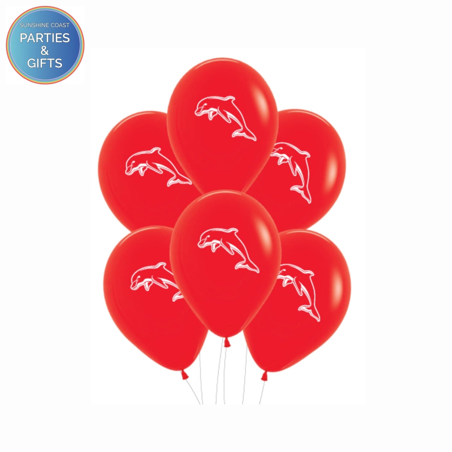 NRL REDCLIFFE DOLPHINS 30CM LATEX BALLOONS - 6 PACK