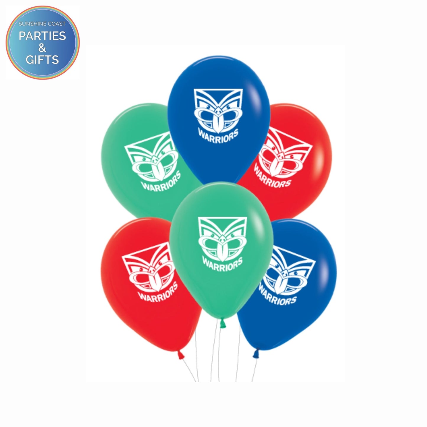 NRL NEW ZEALAND WARRIORS 30CM LATEX BALLOONS - 6 PACK