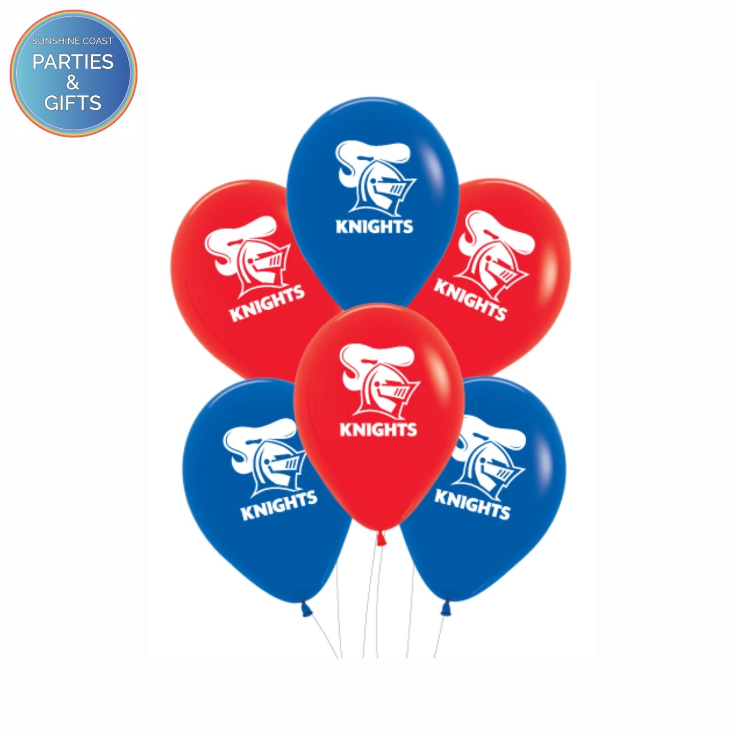 NRL NEWCASTLE KNIGHTS 30CM LATEX BALLOONS - 6 PACK
