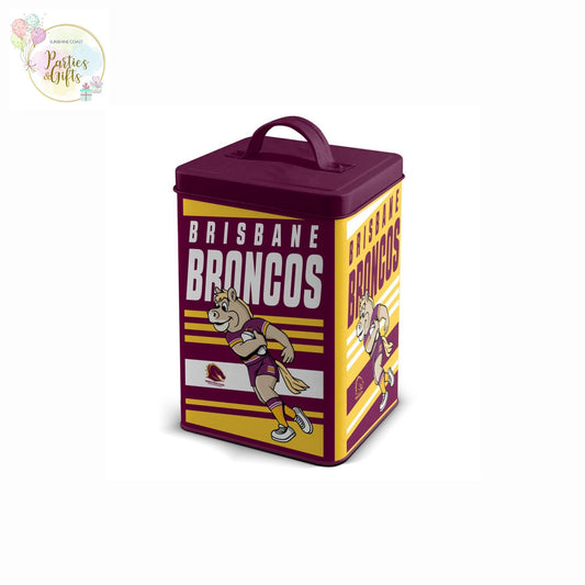 NRL STORAGE COOKIE TIN - BRISBANE BRONCOS