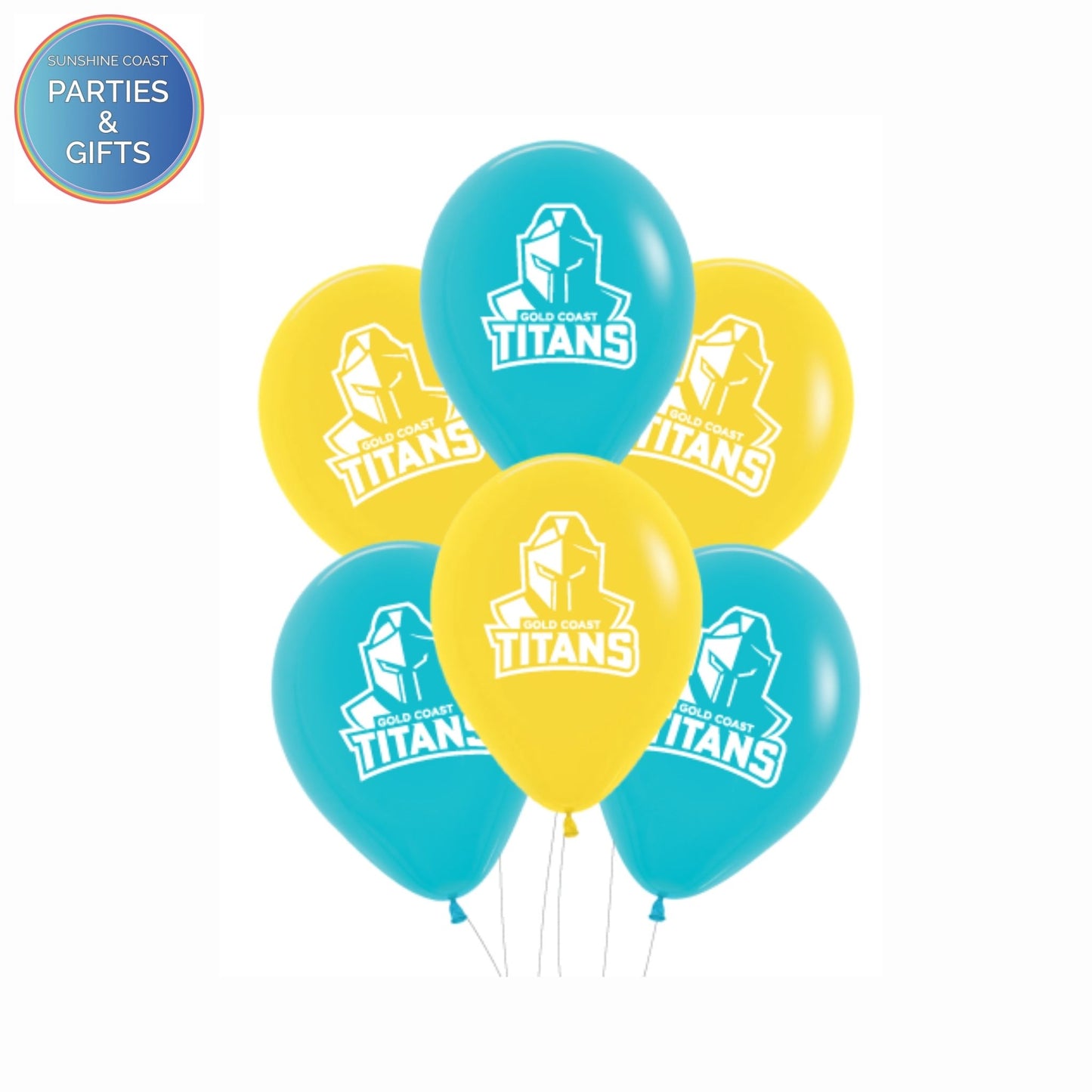 NRL GOLD COAST TITANS 30CM LATEX BALLOONS - 6 PACK