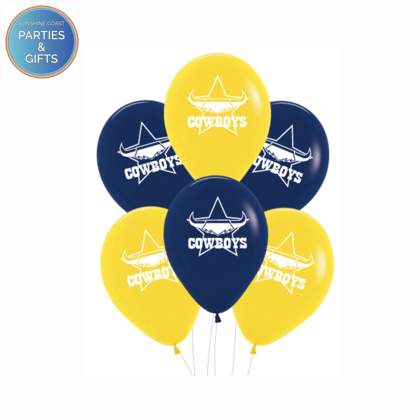 NRL NORTH QUEENSLAND COWBOYS 30CM LATEX BALLOONS - 6 PACK