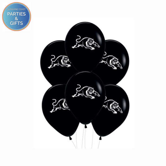 NRL PENRITH PANTHERS 30CM LATEX BALLOONS - 6 PACK