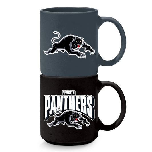 NRL PENRITH PANTHERS STACKABLE CERAMIC MUGS