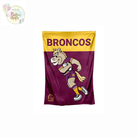 NRL MASCOT WALL FLAG - BRISBANE BRONCOS