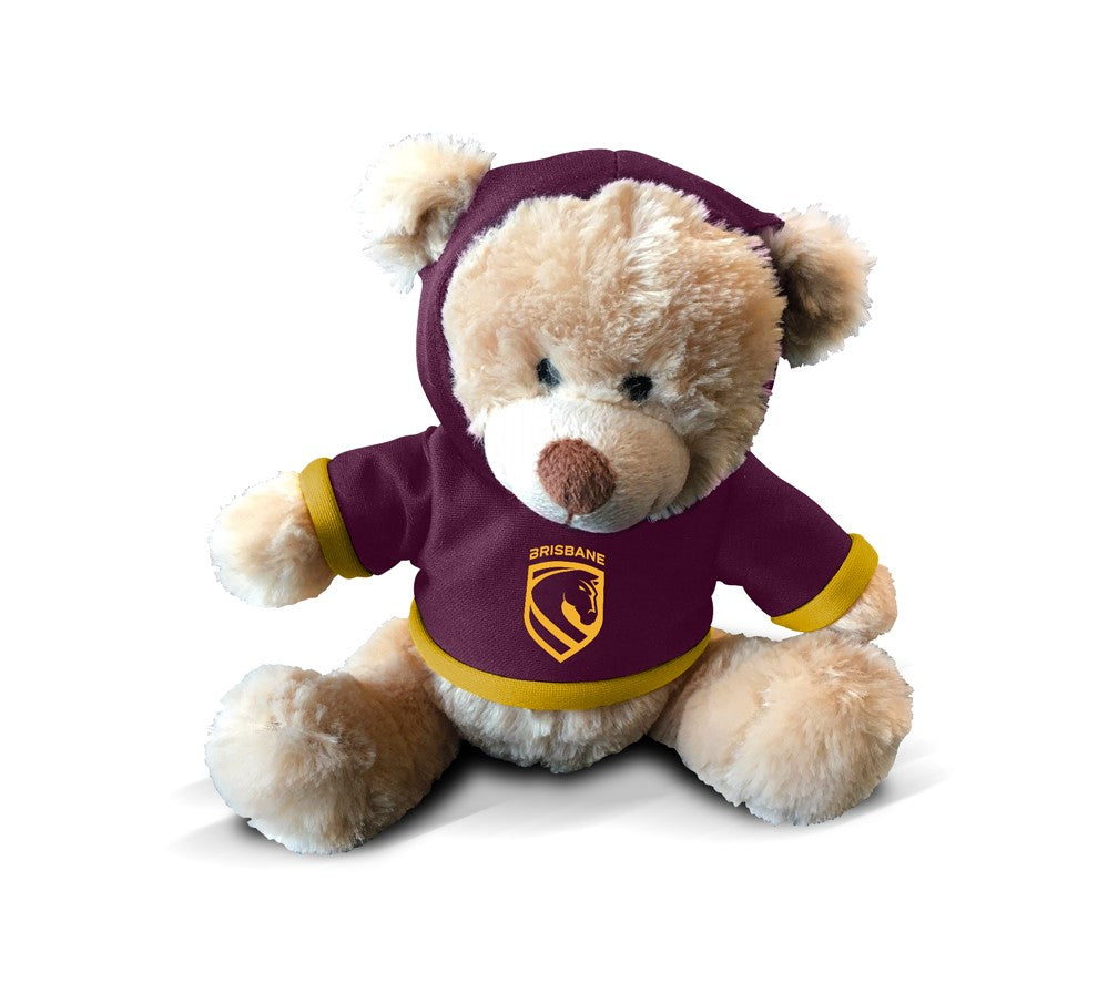 NRL PLUSH TEDDY WITH HOODIE - BRISBANE BRONCOS