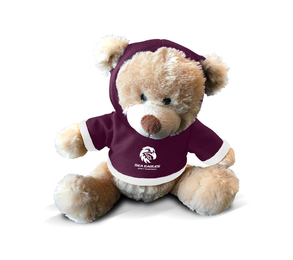 NRL PLUSH TEDDY WITH HOODIE - MANLY SEA EAGLES
