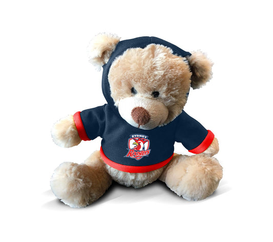 NRL PLUSH TEDDY WITH HOODIE - SYDNEY ROOSTERS