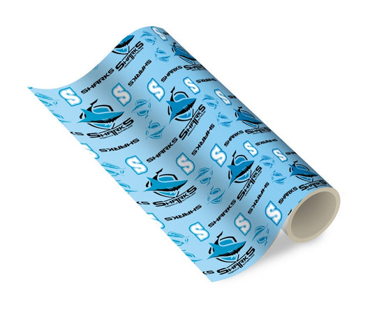 NRL CRONULLA SUTHERLAND SHARKS GIFT WRAPPING PAPER