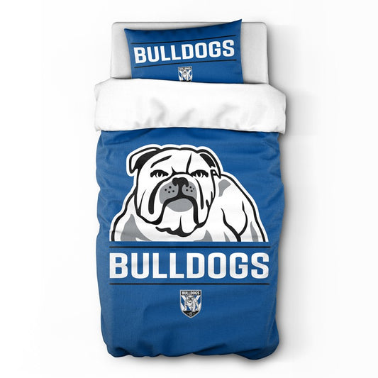 NRL CANTERBURY BULLDOGS SINGLE QUILT COVER SET