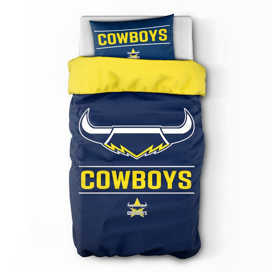 NRL NORTH QUEENSLAND COWBOYS SINGLE QUILT COVER SET
