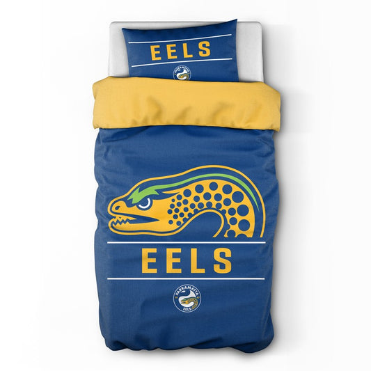 NRL PARRAMATTA EELS SINGLE QUILT COVER SET