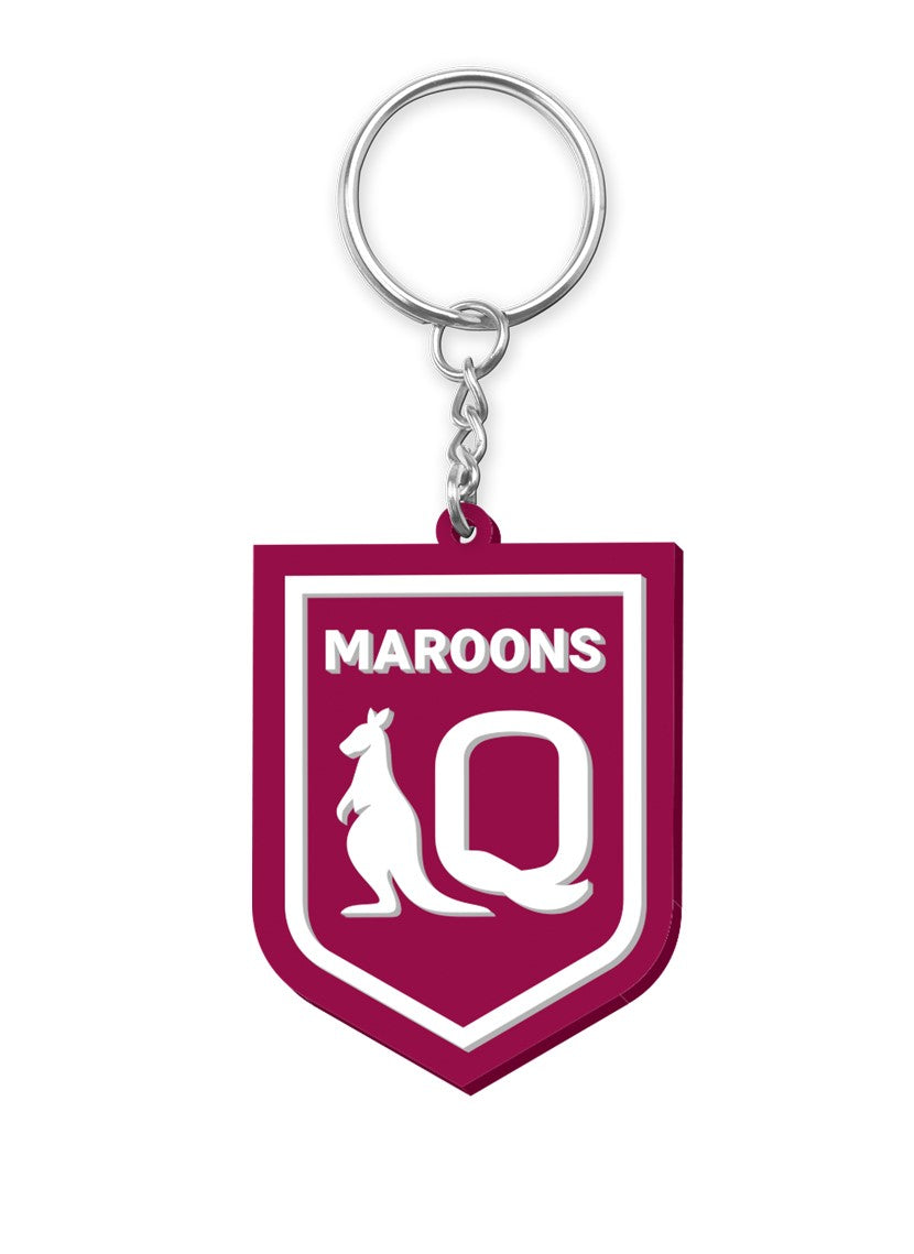 STATE OF ORIGIN RUBBER KEYRING - QLD