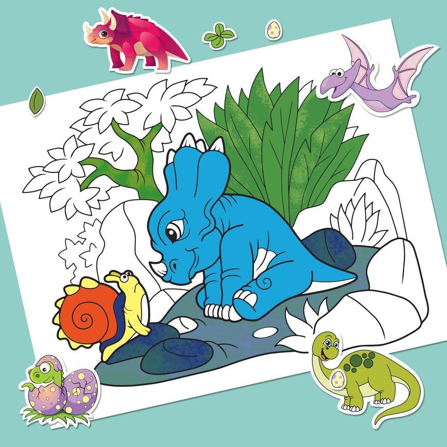 HINKLER KALEIDOSCOPE COLOURING ROARSOME DINOSAURS COLOUR & ACTIVITY SET WITH LAP DESK