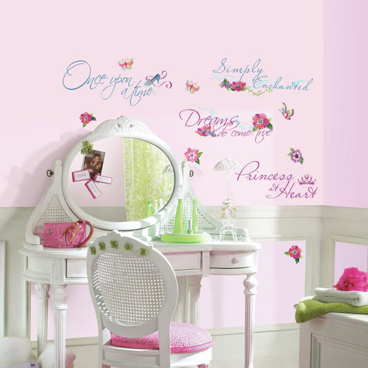 ROOMMATES DISNEY PRINCESS QUOTES REMOVABLE WALL STICKERS - 15 STICKERS
