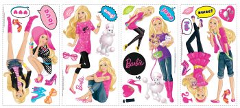 ROOMMATES BARBIE REMOVABLE WALL STICKERS - 29 STICKERS