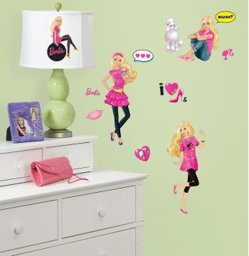 ROOMMATES BARBIE REMOVABLE WALL STICKERS - 29 STICKERS