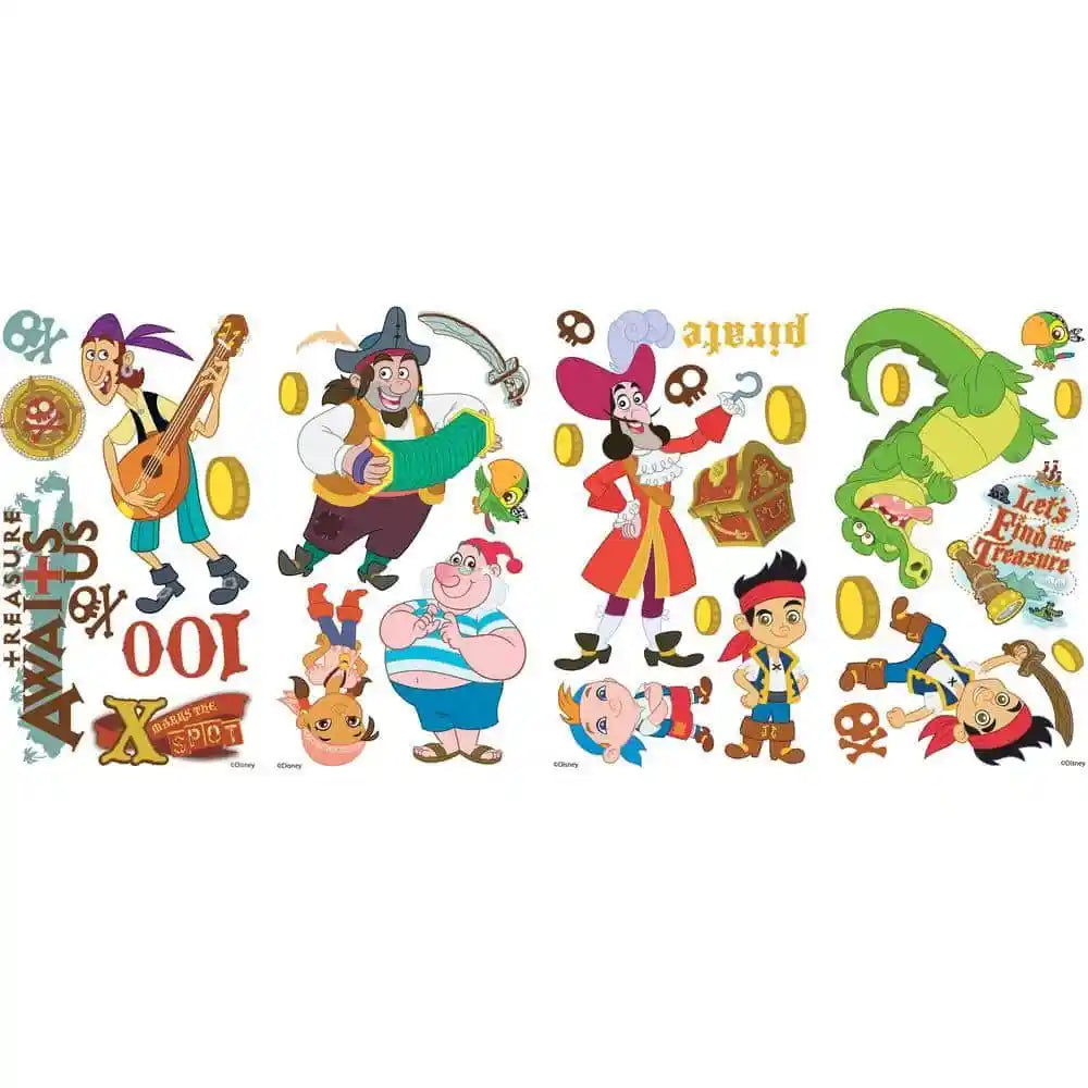 ROOMMATES DISNEY JAKE AND THE NEVER LAND PIRATES REMOVABLE WALL STICKERS - 32 STICKERS