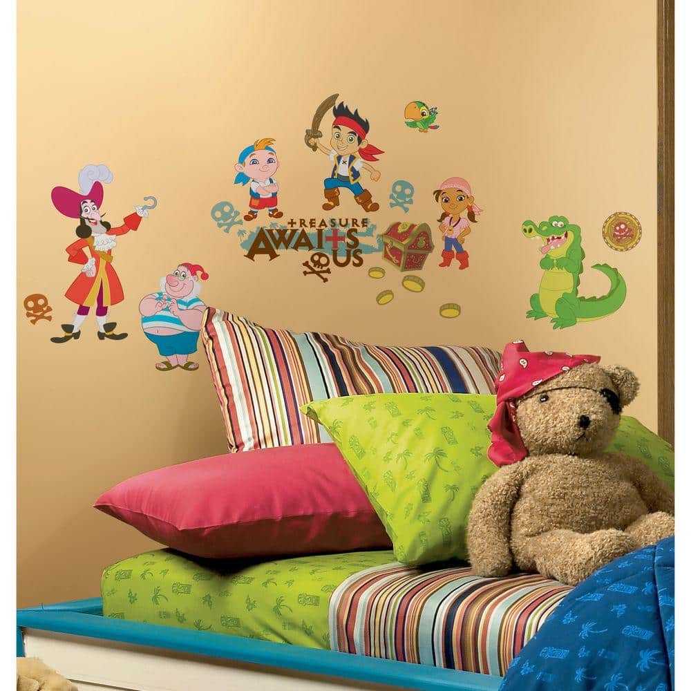 ROOMMATES DISNEY JAKE AND THE NEVER LAND PIRATES REMOVABLE WALL STICKERS - 32 STICKERS