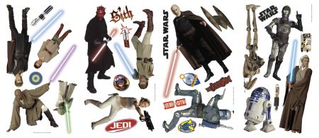 ROOMMATES STAR WARS REMOVABLE WALL STICKERS - 28 STICKERS