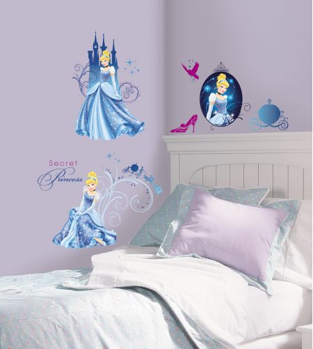 ROOMMATES DISNEY PRINCESS CINDERELLA REMOVABLE WALL STICKERS - 31 STICKERS
