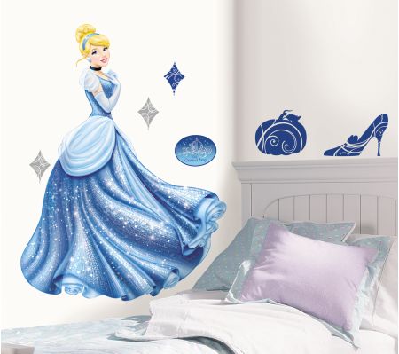 ROOMMATES DISNEY PRINCESS CINDERELLA GIANT REMOVABLE WALL STICKERS - 18 STICKERS