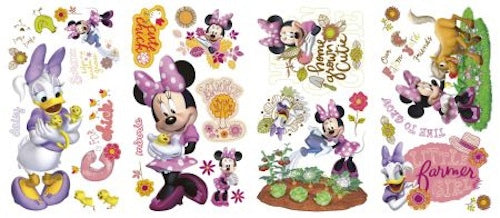 ROOMMATES DISNEY MINNIE MOUSE REMOVABLE WALL STICKERS - 30 STICKERS