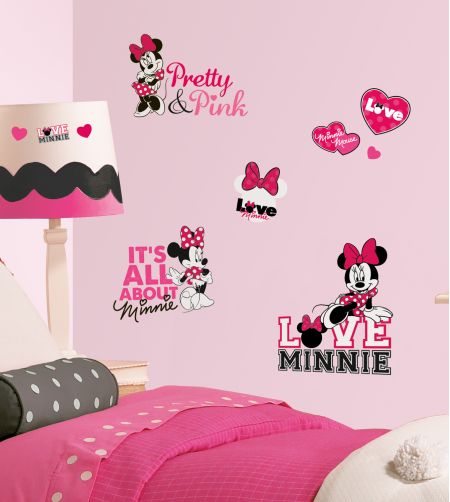 ROOMMATES DISNEY MINNIE MOUSE REMOVABLE WALL STICKERS - 28 STICKERS