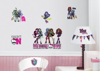 ROOMMATES MONSTER HIGH REMOVABLE WALL STICKERS - 37 STICKERS